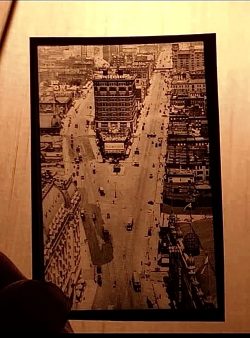 Aerial view of Time Square taken from a blimp