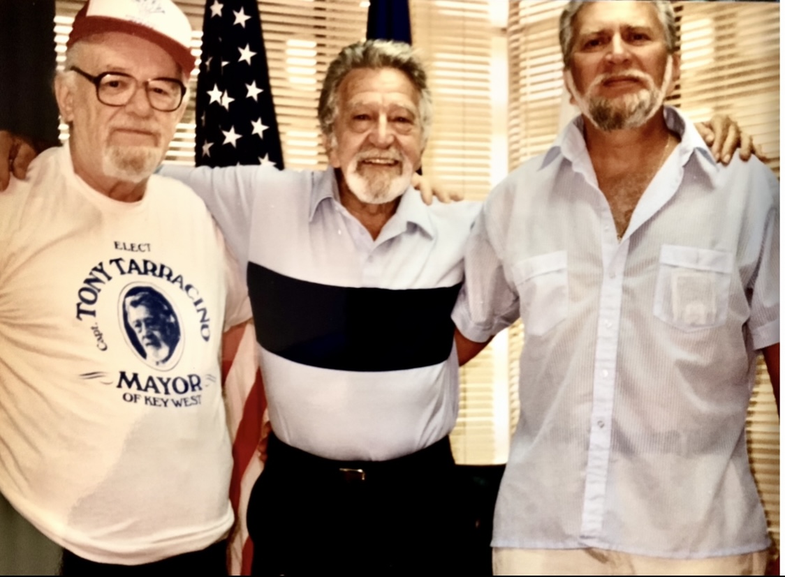 Love this photo for 100 reasons the year 1991 somehow the city of Key West Florida boats my grandfather in as the mayor that’s a miracle right there the guy on the right my dad a real authentic New Jersey Goodfella he actually knows some of those original guys from the movie and I don’t mean the actors the maniac in the middle my grandfather the famous captain Tony I am his oldest grandson I got to work for him for seven years no college on planet earth could’ve given me the education that he gave me now here’s the interesting part the guy in the left was Captain Tony’s childhood friend growing up in the 20s big Red Hardie when my grandfather fled New Jersey to hide out in Key West in 1947 Red Ended up marrying my grandmother captain Tony’s first wife so you see I had a grandfather in New Jersey and then when I turn 20 captain Tony took over these are my three mentors