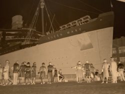 My great uncle Sal loved large ships he already traveled around the world twice believe it or not he was an undercover photographer for the OSS that was CIA back during the Second World War and the Korean War this is the Queen Mary from 1962 Sal took this image with a large format camera this is one of the many negatives I have I enlarged this negative to the size of 3 x 2‘ it’s stayed sharp as a tack I sold Image to a private buyer I saw it framed in his office spectacular